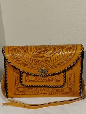 Hand Tooled Leather Shoulder Bag